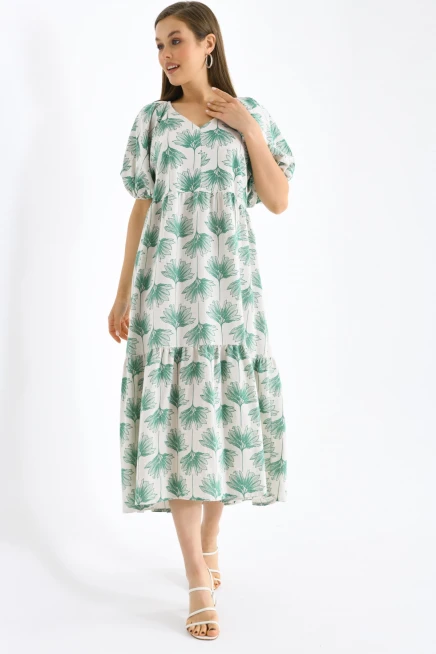 Yeşil Uzun Boy Kadın Elbise