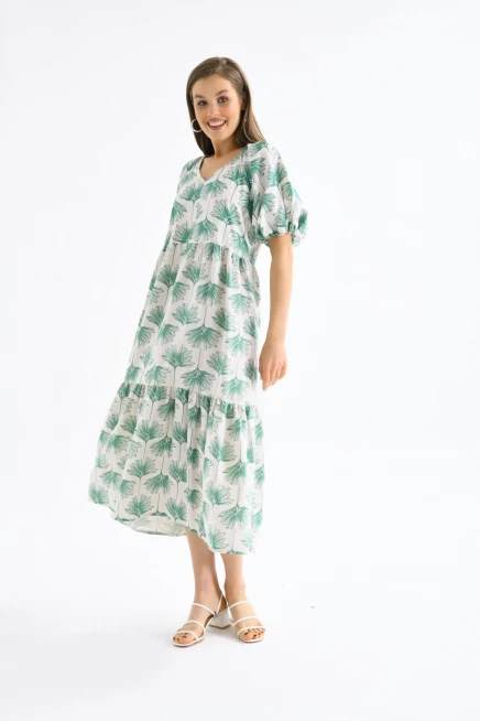 Yeşil Uzun Boy Kadın Elbise