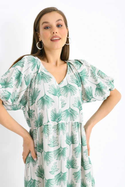 Yeşil Uzun Boy Kadın Elbise