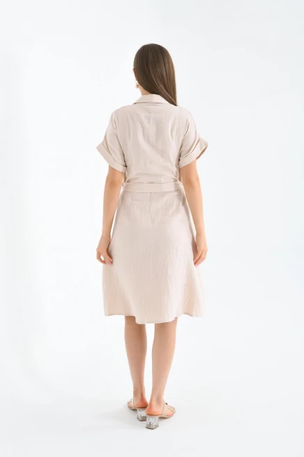 Bej Renk Yazlık Elbise