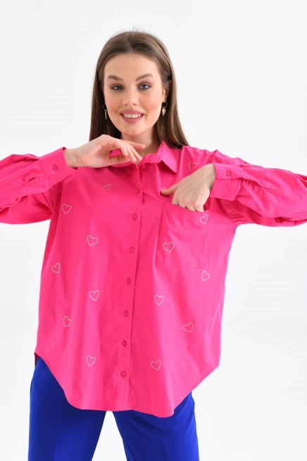 Kalpli Fuşya Gömlek