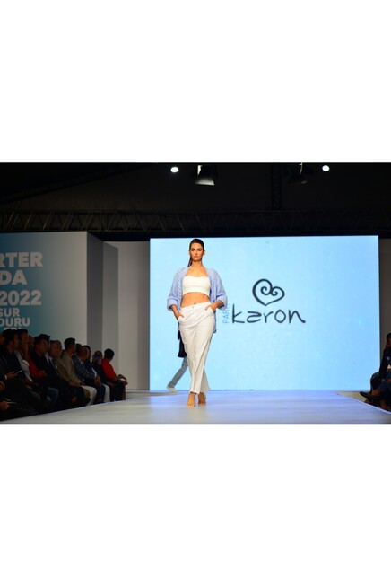 Kadın Bebe Mavi Saç Örgü Detaylı Uzun Triko Hırka