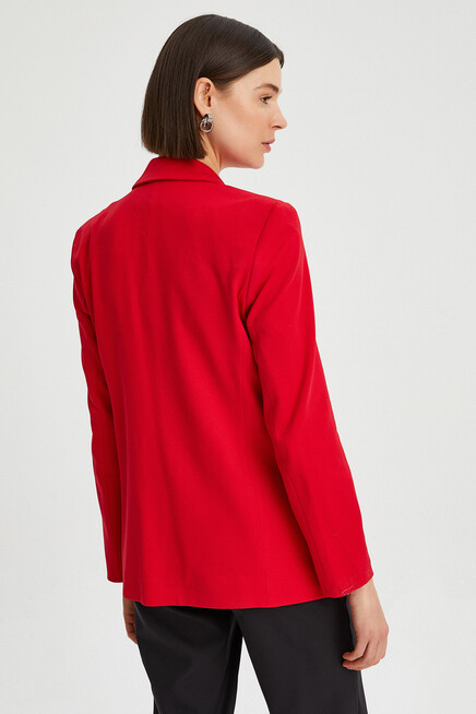 Womens Button Detailed Blazer Jacket