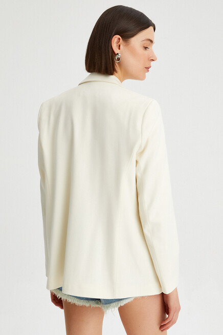 Womens Button Detailed Blazer Jacket