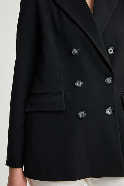 Womens Button Detail Boyfriend Blazer Jacket