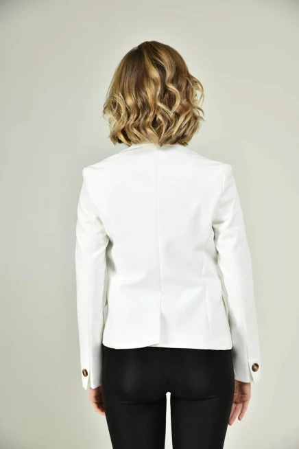 Womens Short Single Button Pocket Detailed Blazer Jacket