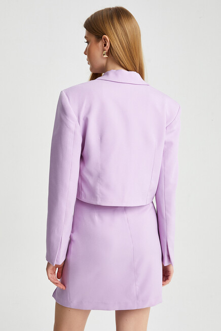 Womens Double Breasted Short Blazer Jacket