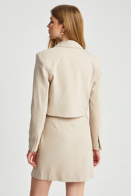 Womens Double Breasted Short Blazer Jacket