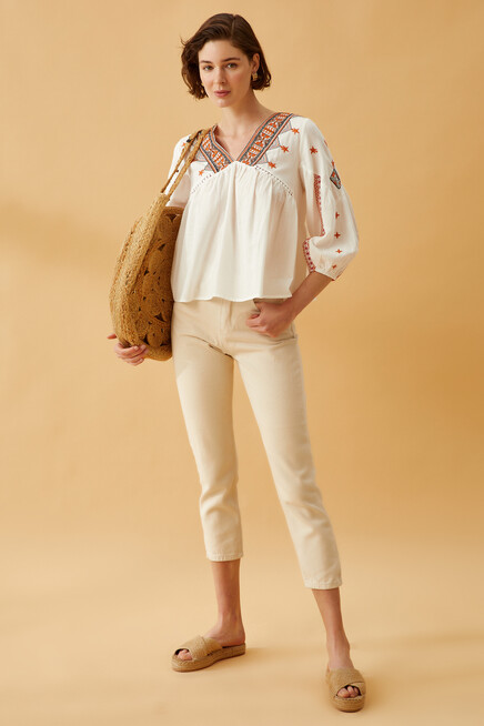 Kadın Naturel Jean Pantolon