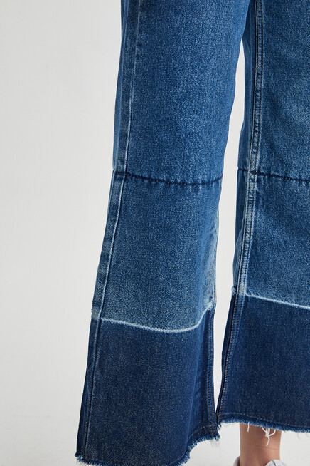 Kadın Paça Detay Jeans Pantolon