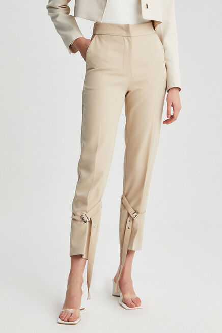 Womens Leg Detail Fleto Pocket Fabric Trousers