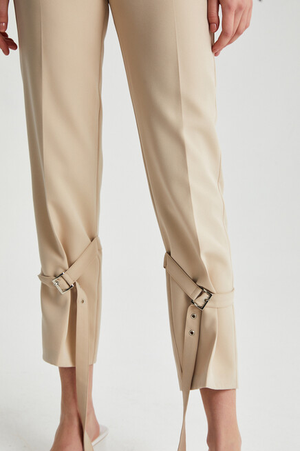 Womens Leg Detail Fleto Pocket Fabric Trousers