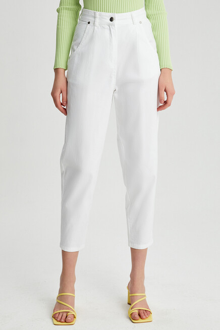Womens Pleated Detail Carrot Trousers