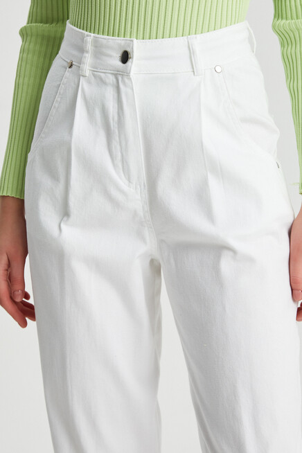 Womens Pleated Detail Carrot Trousers