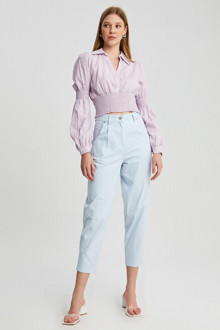 Womens Pleated Detail Carrot Trousers