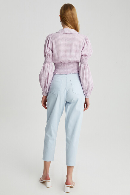 Womens Pleated Detail Carrot Trousers