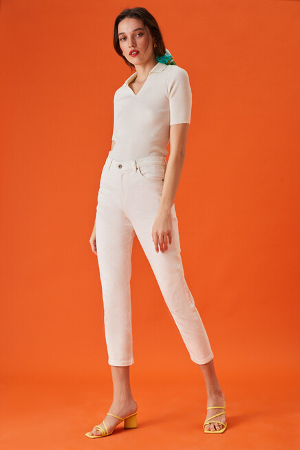 Womens Polo Neck Short Sleeve Basic Knitwear Blouse