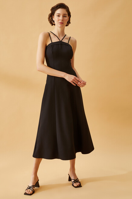 Womens Strapless Adjustable Strap Long Dress