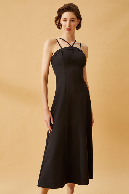 Womens Strapless Adjustable Strap Long Dress