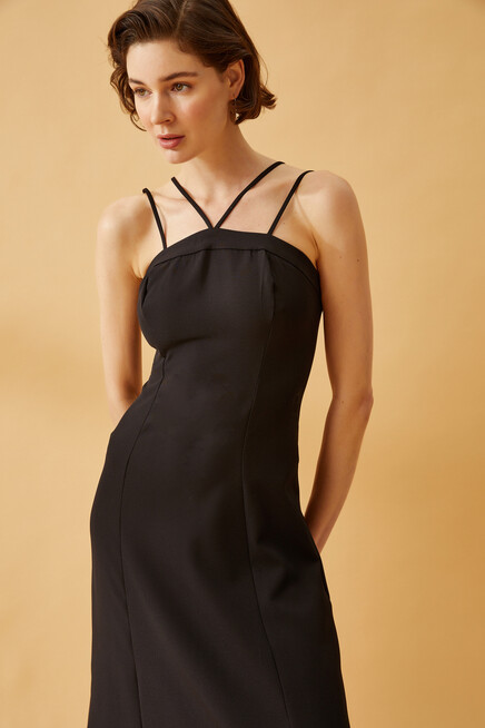 Womens Strapless Adjustable Strap Long Dress