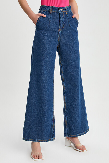 Womens Half Flared Jeans Trousers