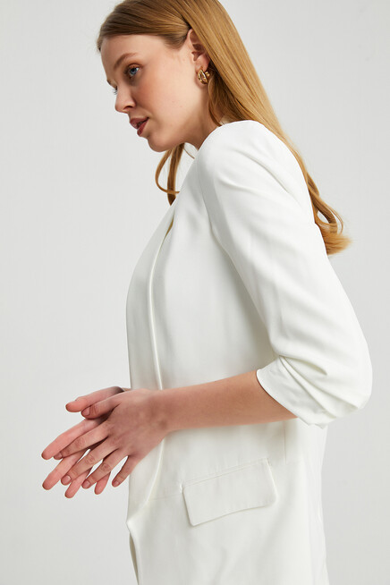 Sleeve Pleated Boyfriend Jacket