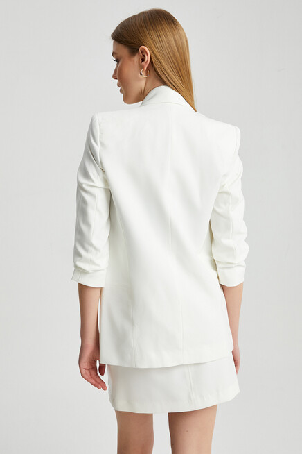 Sleeve Pleated Boyfriend Jacket