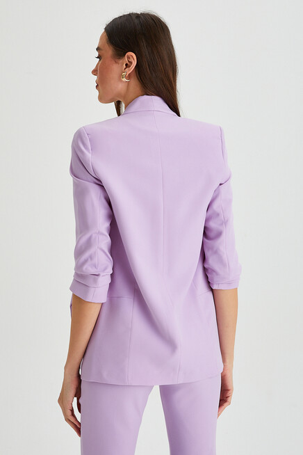 Sleeve Pleated Boyfriend Jacket