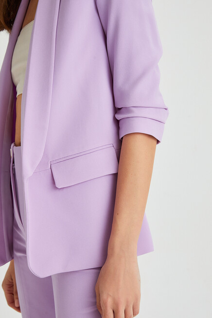 Sleeve Pleated Boyfriend Jacket