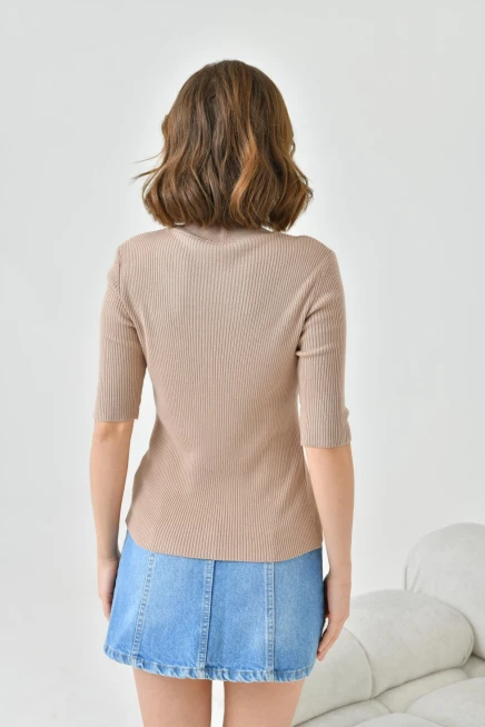 Kadın Balıkçı Yaka Slim Triko Kazak