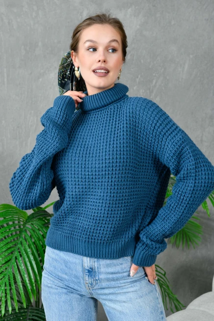 Kadın Balıkçı Yaka Triko Kazak