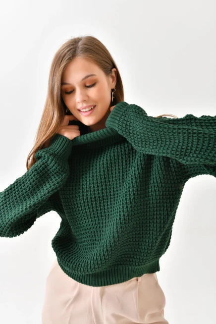 Kadın Balıkçı Yaka Triko Kazak