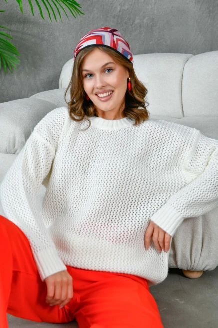 Kadın Bisiklet Yaka Triko Kazak