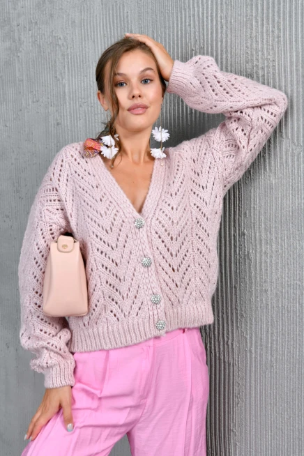 Kadın Desenli Triko Hırka