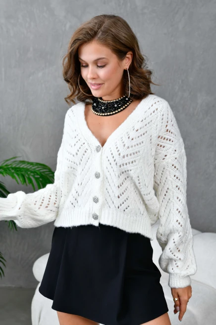 Kadın Desenli Triko Hırka