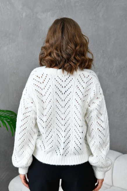 Kadın Desenli Triko Hırka