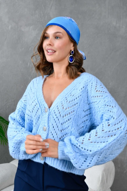 Kadın Desenli Triko Hırka