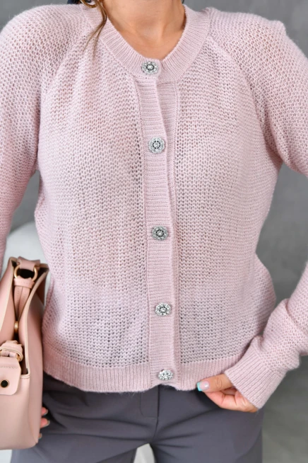 Kadın Düğme Detay Triko Hırka