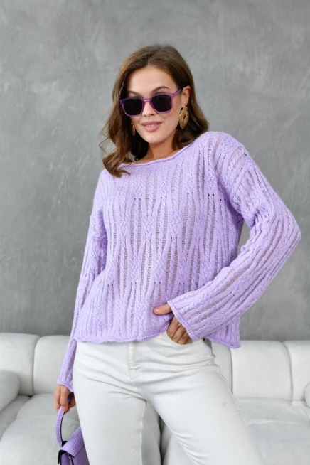 Kadın Kayık Yaka Dokulu Triko Kazak