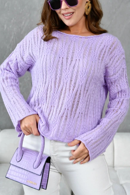 Kadın Kayık Yaka Dokulu Triko Kazak