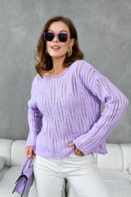 Kadın Kayık Yaka Dokulu Triko Kazak