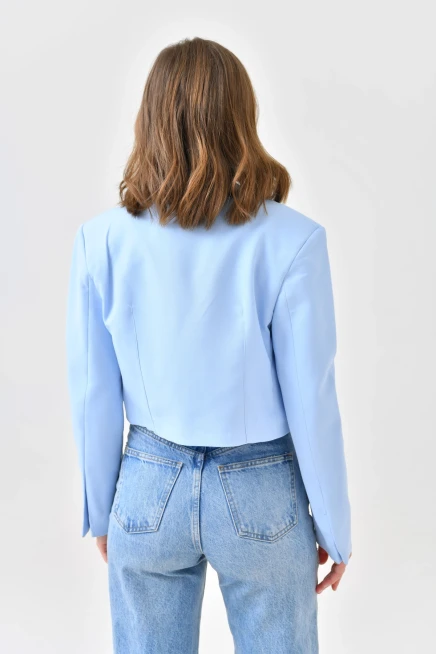 Womens Double Breasted Short Blazer Jacket