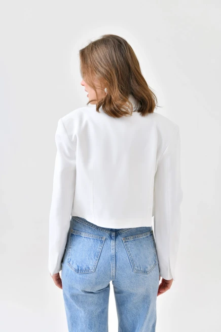 Womens Double Breasted Short Blazer Jacket