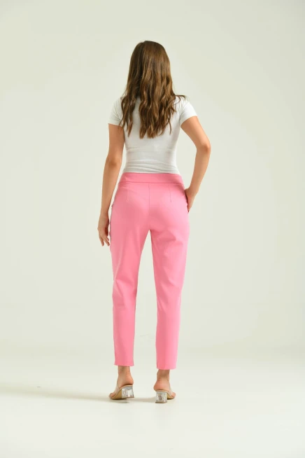 Kadın Pembe Basic Kumaş Pantolon