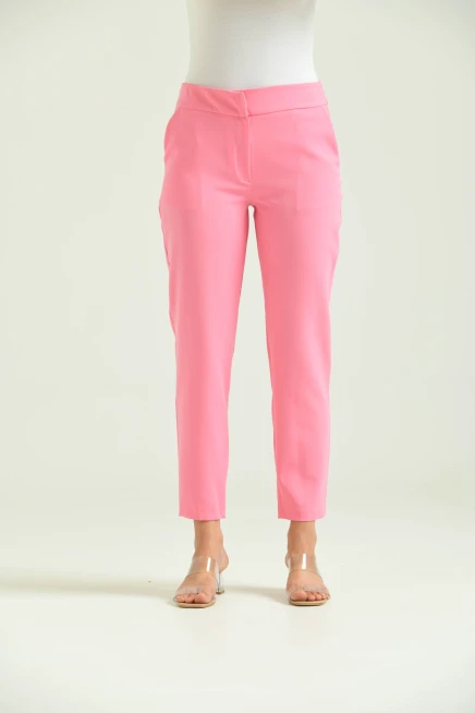 Kadın Pembe Basic Kumaş Pantolon