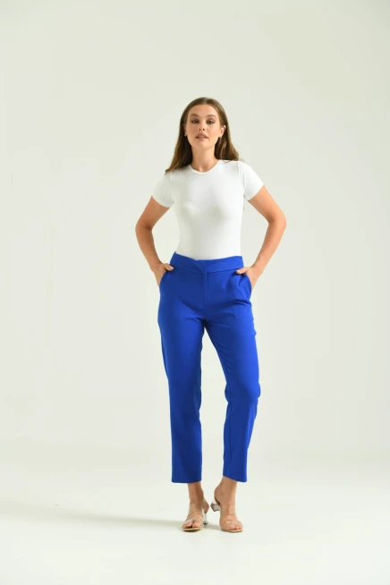 Kadın Saks Basic Kumaş Pantolon