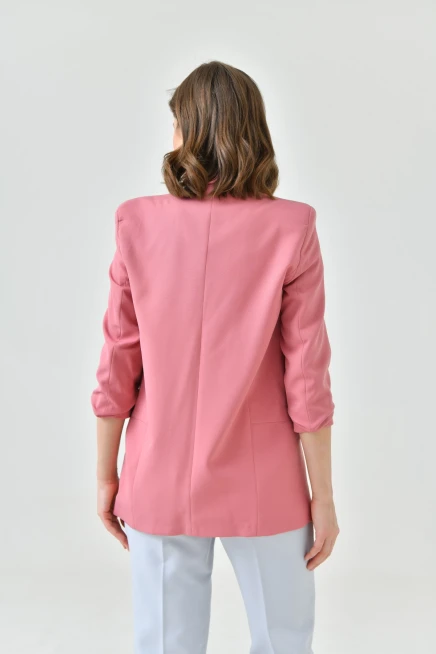Sleeve Pleated Boyfriend Jacket