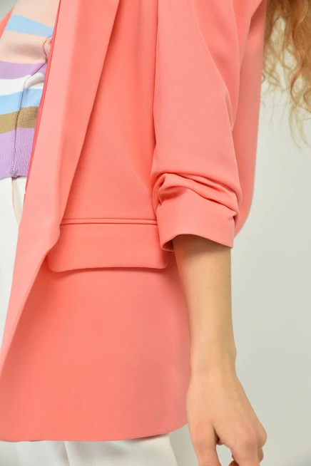 Sleeve Pleated Boyfriend Jacket