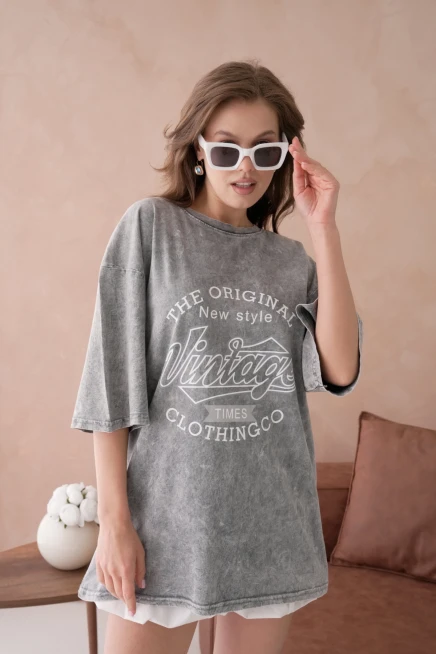 Baskılı Salaş Basic T-Shirt