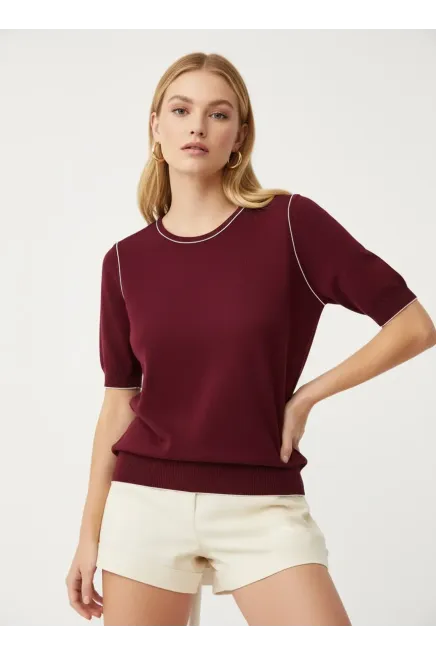 Kadın Bisiklet Yaka Yumuşak Dokulu Premium İplik Triko Kazak 12448.Crs